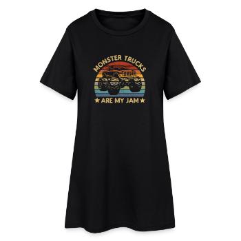 Les camions monstres sont ma confiture Silhouette de camion rétro - Robe T-shirt Femme - noir - Devant