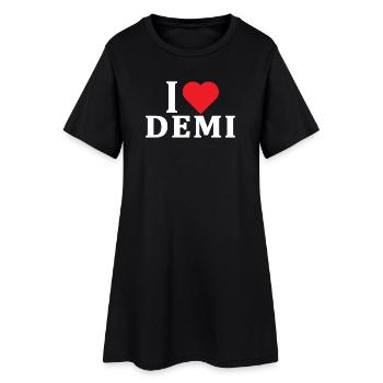 t-shirt J’adore Demi t-shirt idée cadeau - Robe T-shirt Femme - noir - Devant
