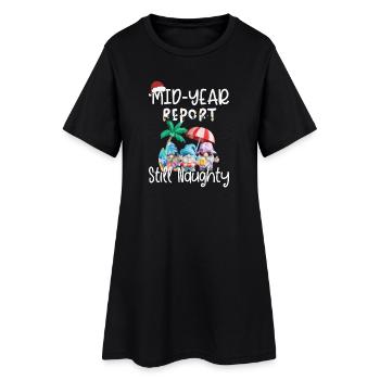 Gnome Halbjahresbericht Immer Noch Frech - Frauen T-Shirt-Kleid - Schwarz - Vorne