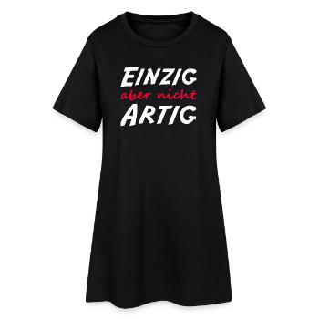 Einzig aber nicht artig  - Frauen T-Shirt-Kleid - Schwarz - Vorne