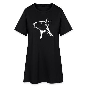 Miniature Bull Terrier Head "Black Edition" - Women’s T-Shirt Dress - black - Front
