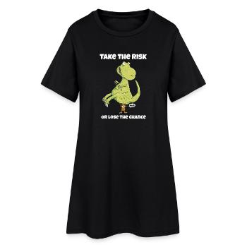 Take The Risk Faultier I Dinosaurier I Dino T-Rex - Frauen T-Shirt-Kleid - Schwarz - Vorne