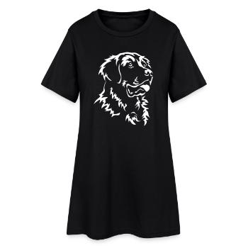 Golden Retriever Kopf "Black Edition" - Frauen T-Shirt-Kleid - Schwarz - Vorne