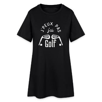 j peux pas j ai Golf - Robe T-shirt Femme - noir - Devant