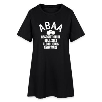 pétanque, fan de pétanque, bouliste - Robe T-shirt Femme - noir - Devant