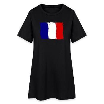France, français - Robe T-shirt Femme - noir - Devant