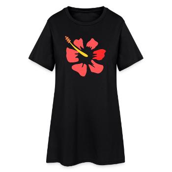 Fleur Rose Rose Fleur Fleurs Rose Rose Fleurs - Robe T-shirt Femme - noir - Devant