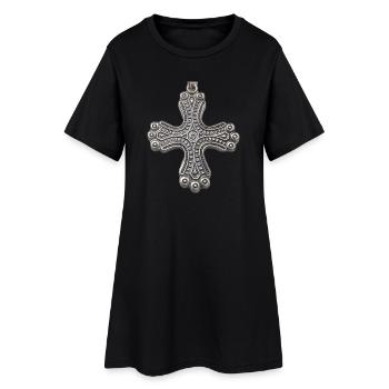 Croix d’argent de Kalevala - Robe T-shirt Femme - noir - Devant