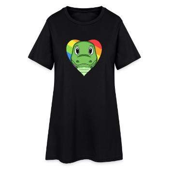 LGBT Animal Crocodiles Rainbow Heart - Robe T-shirt Femme - noir - Devant