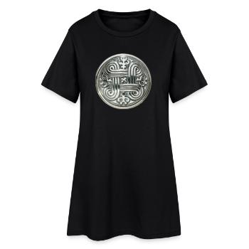 Ornement en argent Kaleva - Robe T-shirt Femme - noir - Devant
