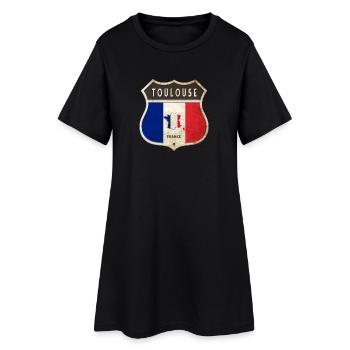 Toulouse France Armoiries Drapeaux Design - Robe T-shirt Femme - noir - Devant