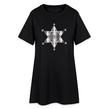 extraordinaire étoile de shérif argentée - Robe T-shirt Femme - noir - Devant
