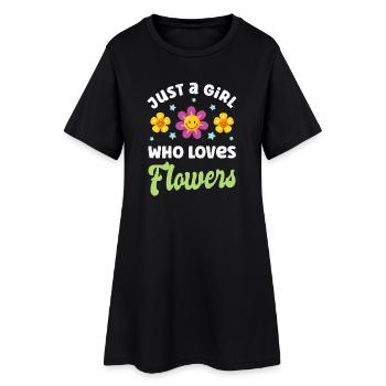 Fleurs Fleurs - Robe T-shirt Femme - noir - Devant