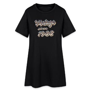Vintage 1988 Retro Text Design - Robe T-shirt Femme - noir - Devant