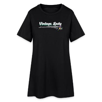 Alte Frau Großmutter Oma Vintage Statement - Frauen T-Shirt-Kleid - Schwarz - Vorne