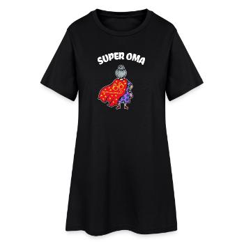 Superoma Sprucht Brille Sehschwäche Großmutter Oma - Frauen T-Shirt-Kleid - Schwarz - Vorne