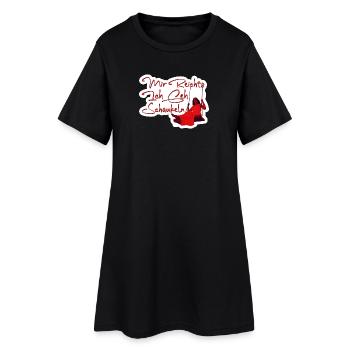 Rote Schaukelpoesie mit Text - Frauen T-Shirt-Kleid - Schwarz - Vorne