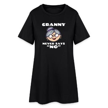 Großmutter Oma Alte Frau Seniorin Brille Statement - Frauen T-Shirt-Kleid - Schwarz - Vorne