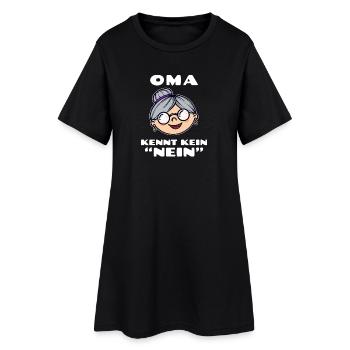Seniorin Brille Großmutter Oma Alte Frau Statement - Frauen T-Shirt-Kleid - Schwarz - Vorne