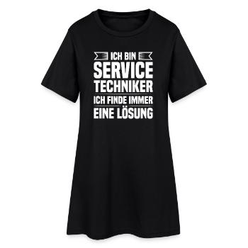 Servicetechniker Support Lösung Spruch Service - Frauen T-Shirt-Kleid - Schwarz - Vorne