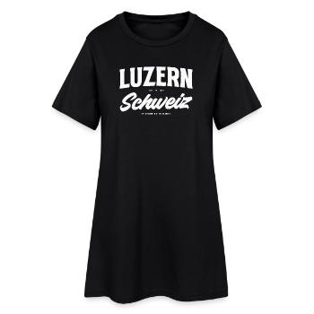 Luzern Schweiz Vintage Logo - Frauen T-Shirt-Kleid - Schwarz - Vorne