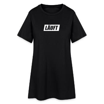 Läuft Joggen Laufen Running Training Fitness Lauf - Frauen T-Shirt-Kleid - Schwarz - Vorne