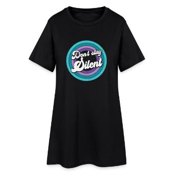 Ne restez pas silencieux Message sur la santé mentale - Robe T-shirt Femme - noir - Devant