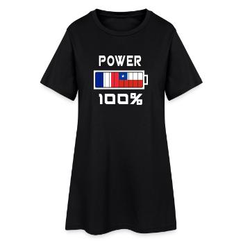 Chile und Frankreich machen 100% - Frauen T-Shirt-Kleid - Schwarz - Vorne