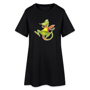 petit dragon - Robe T-shirt Femme - noir - Devant