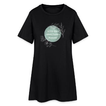 Salle de Yoga Fleur Fleur - Robe T-shirt Femme - noir - Devant