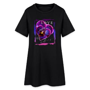 Love matters Blume Valentinstag Romantiker Spruch - Frauen T-Shirt-Kleid - Schwarz - Vorne