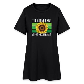 Le soleil se lèvera et nous essaierons à nouveau - Robe T-shirt Femme - noir - Devant