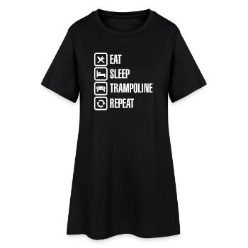 Trampoline Jumping Eat Sleep Trampoline Répéter - Robe T-shirt Femme - noir - Devant