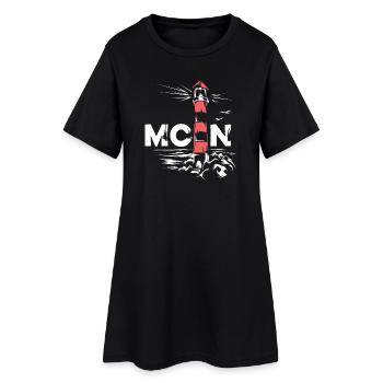 Leuchtturm Illustration Symbol moin Ostsee Nordsee - Frauen T-Shirt-Kleid - Schwarz - Vorne