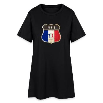 Paris France Armoiries Drapeaux Design - Robe T-shirt Femme - noir - Devant