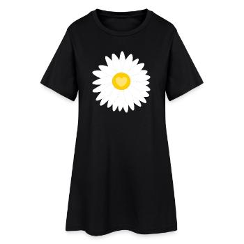 Flower White White Floral Gift Mother's Day Mom - Women’s T-Shirt Dress - black - Front