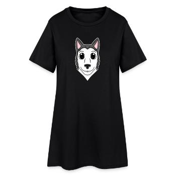 Propriétaire de chien de tête de husky sibérien - Robe T-shirt Femme - noir - Devant