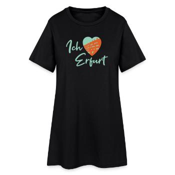 Ich liebe Erfurt - Schriftzug - Frauen T-Shirt-Kleid - Schwarz - Vorne