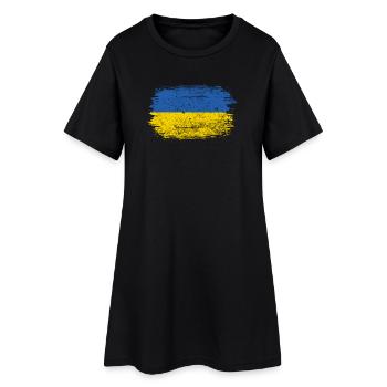 Coup de pinceau du drapeau ukrainien - Robe T-shirt Femme - noir - Devant