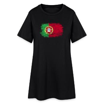 Art du drapeau du Portugal - Robe T-shirt Femme - noir - Devant