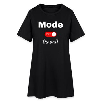 Außerbetrieblicher Modus - Frauen T-Shirt-Kleid - Schwarz - Vorne