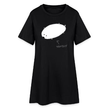 Simple Wombat - Frauen T-Shirt-Kleid - Schwarz - Vorne