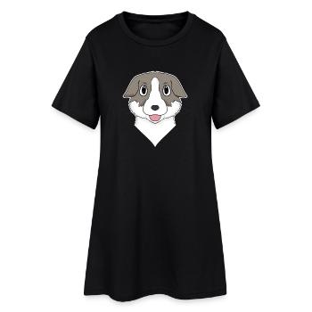 Thai Bangkaew - Frauen T-Shirt-Kleid - Schwarz - Vorne