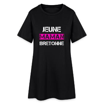 Jeune Maman Bretonne - Robe T-shirt Femme - noir - Devant