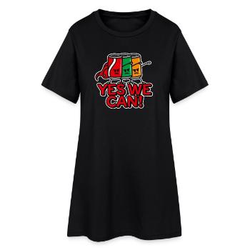 Superhero Beverage Cans Word Game Oui, nous pouvons - Robe T-shirt Femme - noir - Devant