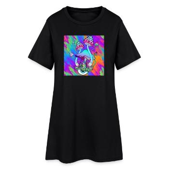 Champignons magiques colorés Art des champignons psychédéliques - Robe T-shirt Femme - noir - Devant