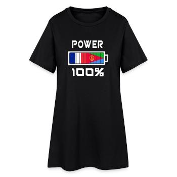 Eritrea und Frankreich sind an der Macht - Frauen T-Shirt-Kleid - Schwarz - Vorne
