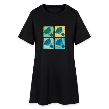 Badminton Shuttlecocks Pop Art - Robe T-shirt Femme - noir - Devant