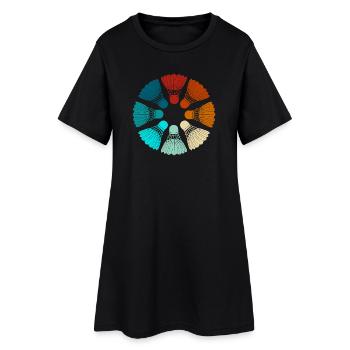 Badminton - Volants colorés - Robe T-shirt Femme - noir - Devant