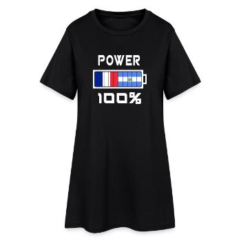 Le Salvador et la France alimentent à 100 % - Robe T-shirt Femme - noir - Devant